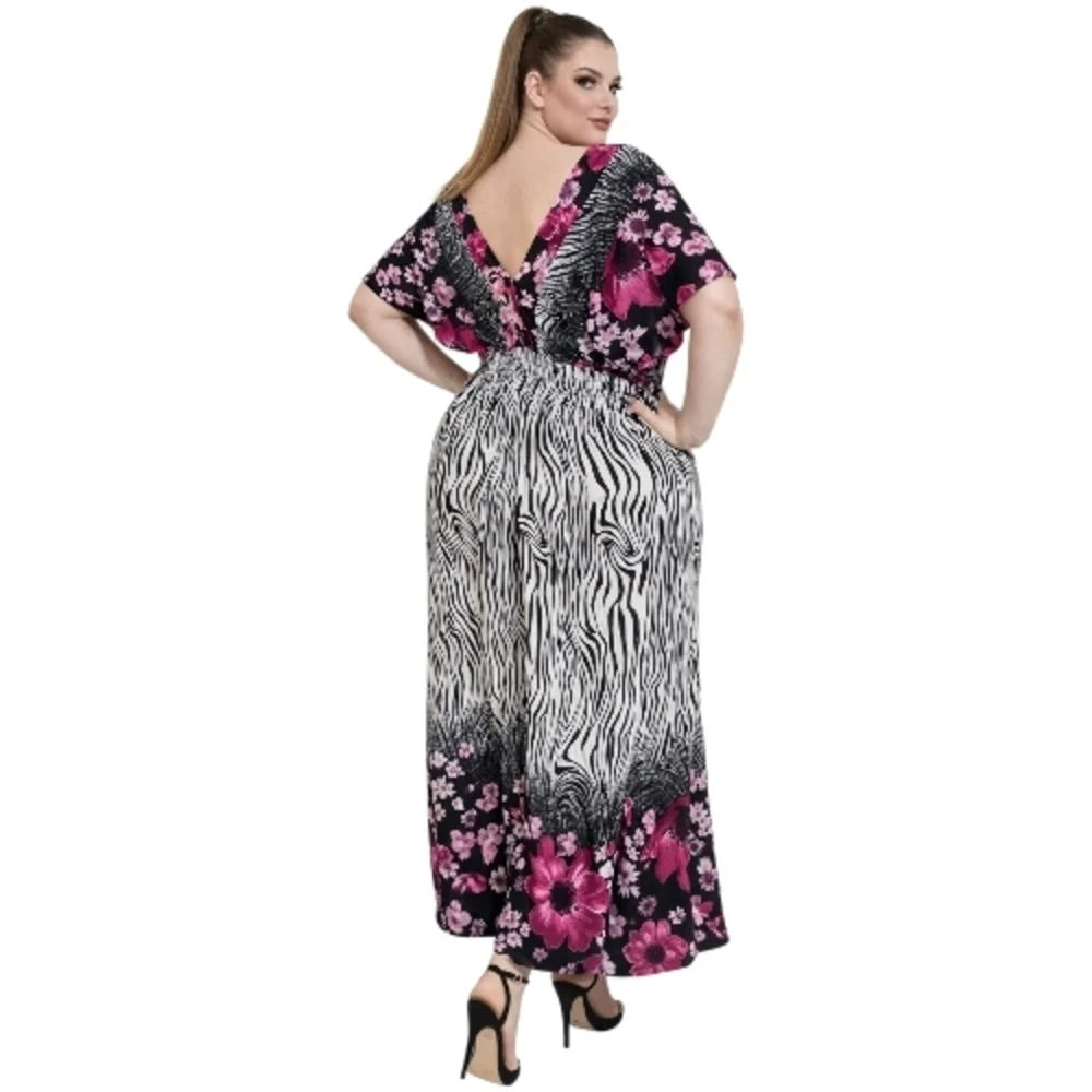 Elegant Pink and Black Maxi Dress - Picture 3 of 7